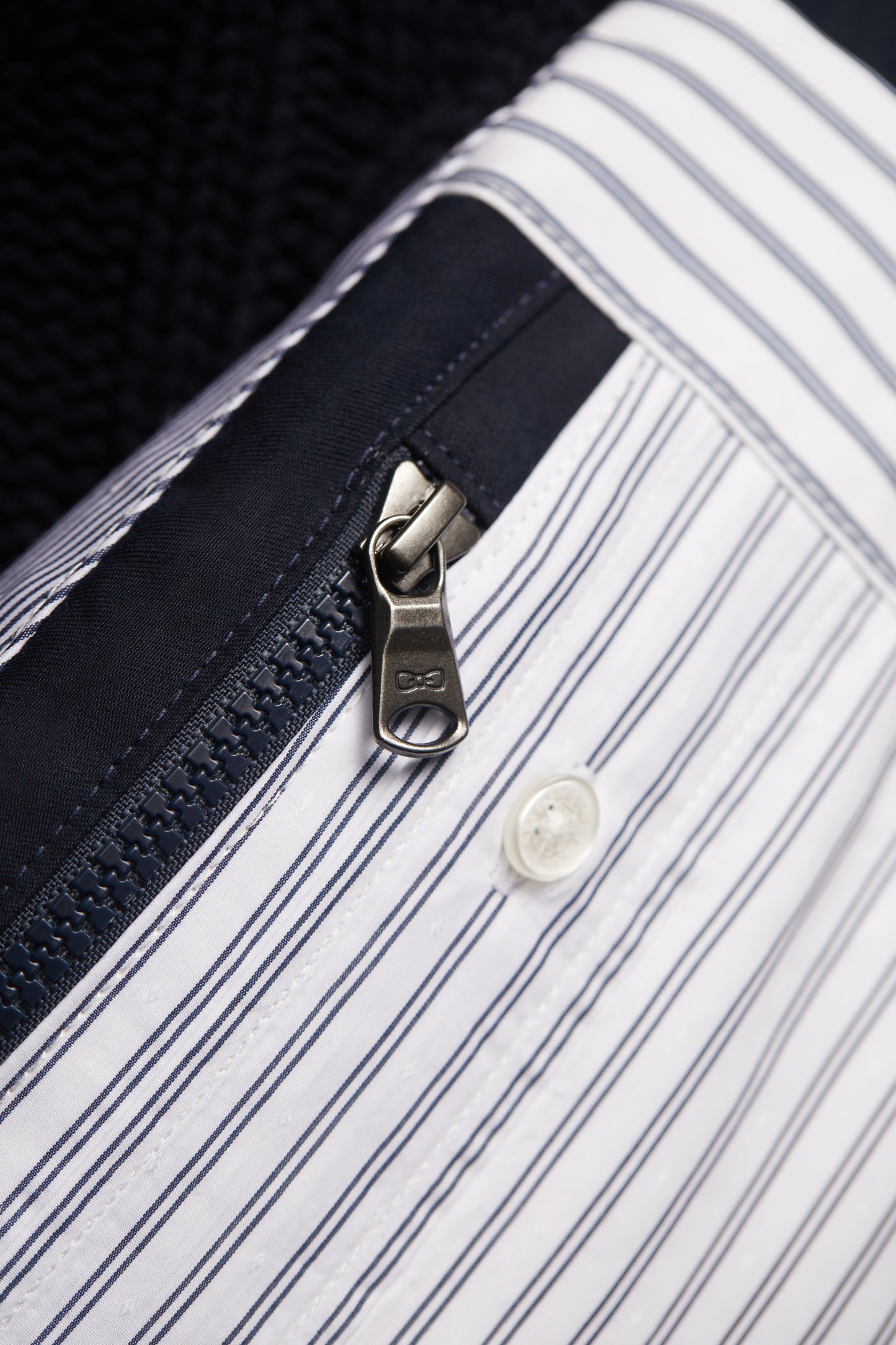 Upcycled white striped cotton fanny pack Pap'Atelier