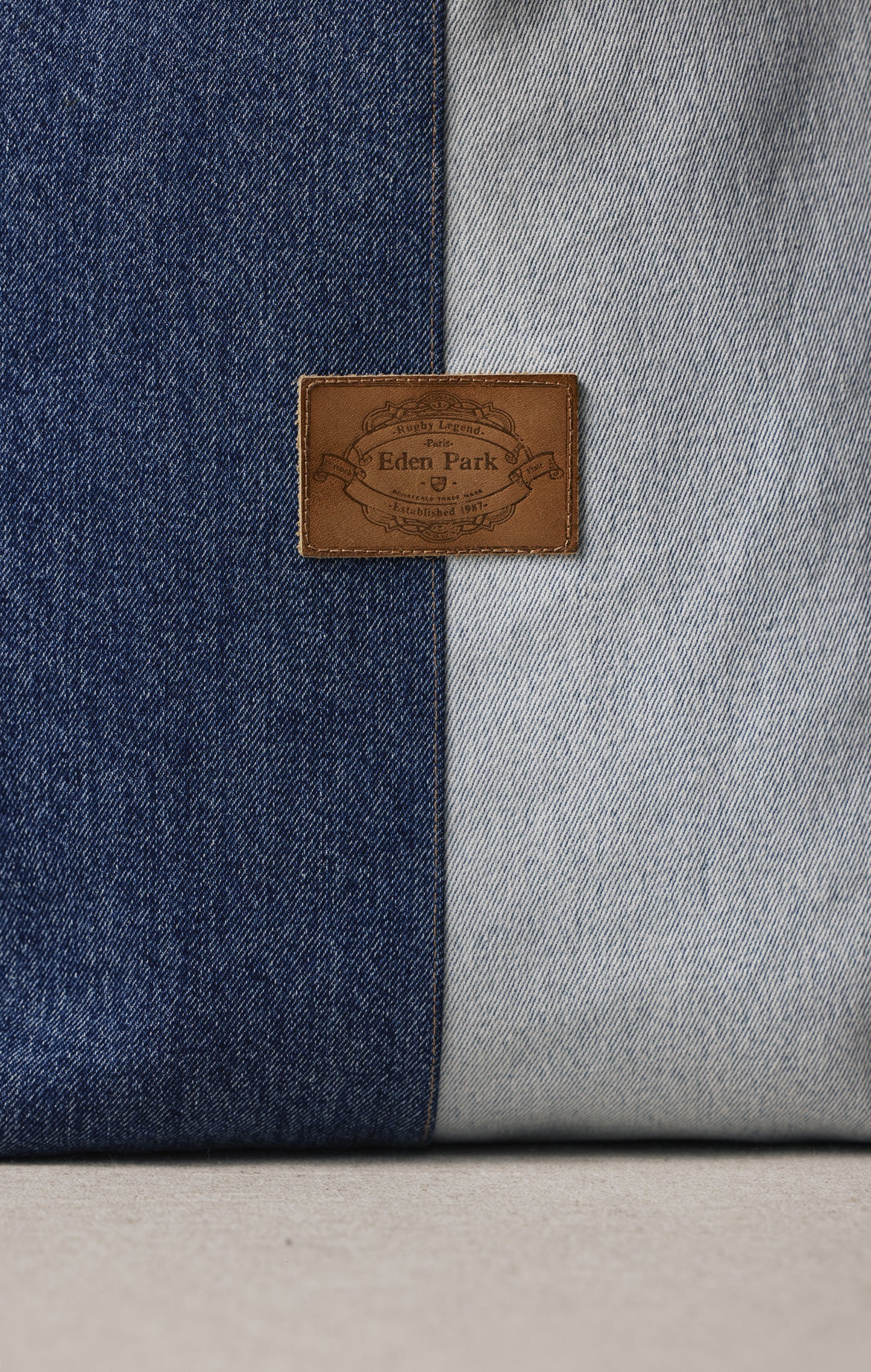 Sac cabas en denim bicolore upcyclé Pap'Atelier