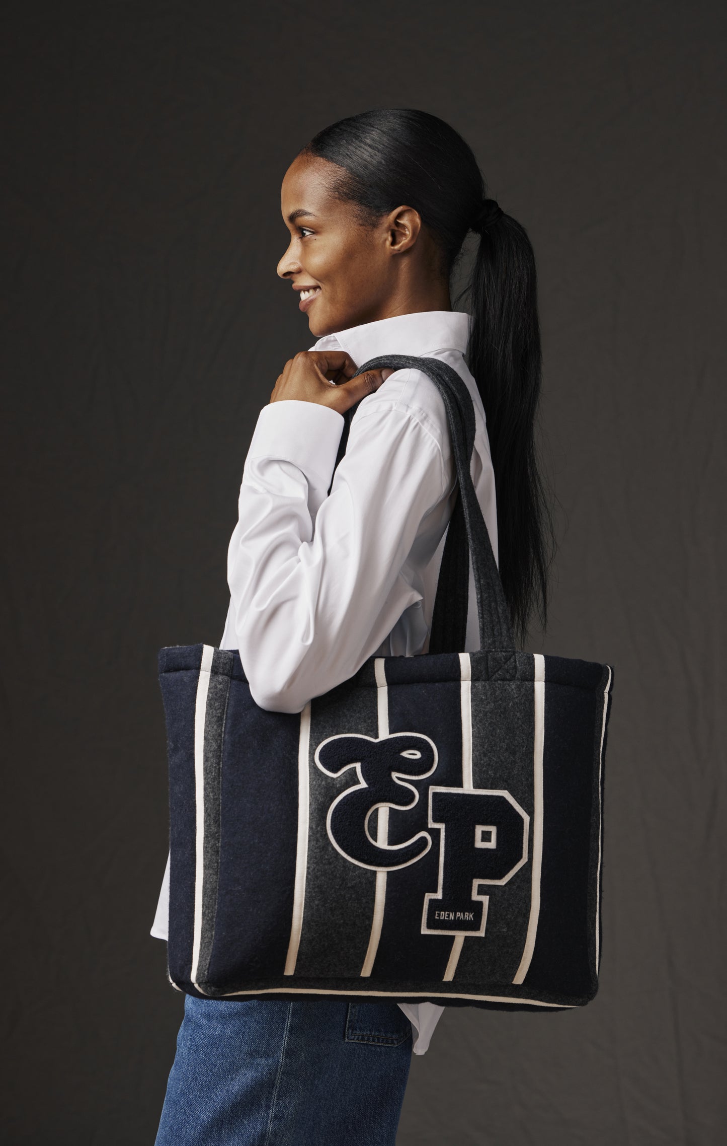 Sac cabas rayé upcyclé Pap'Atelier