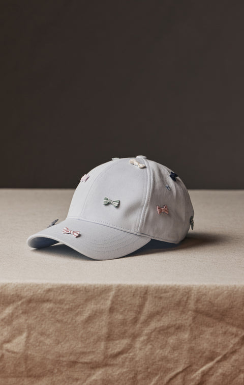 Casquette bleue à mini nœuds papillon Pap'Atelier - Image 1
