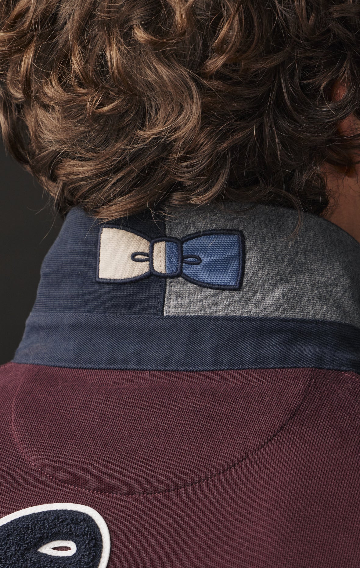 Maillot à manches longues en jersey bordeaux upcyclé Pap'Atelier