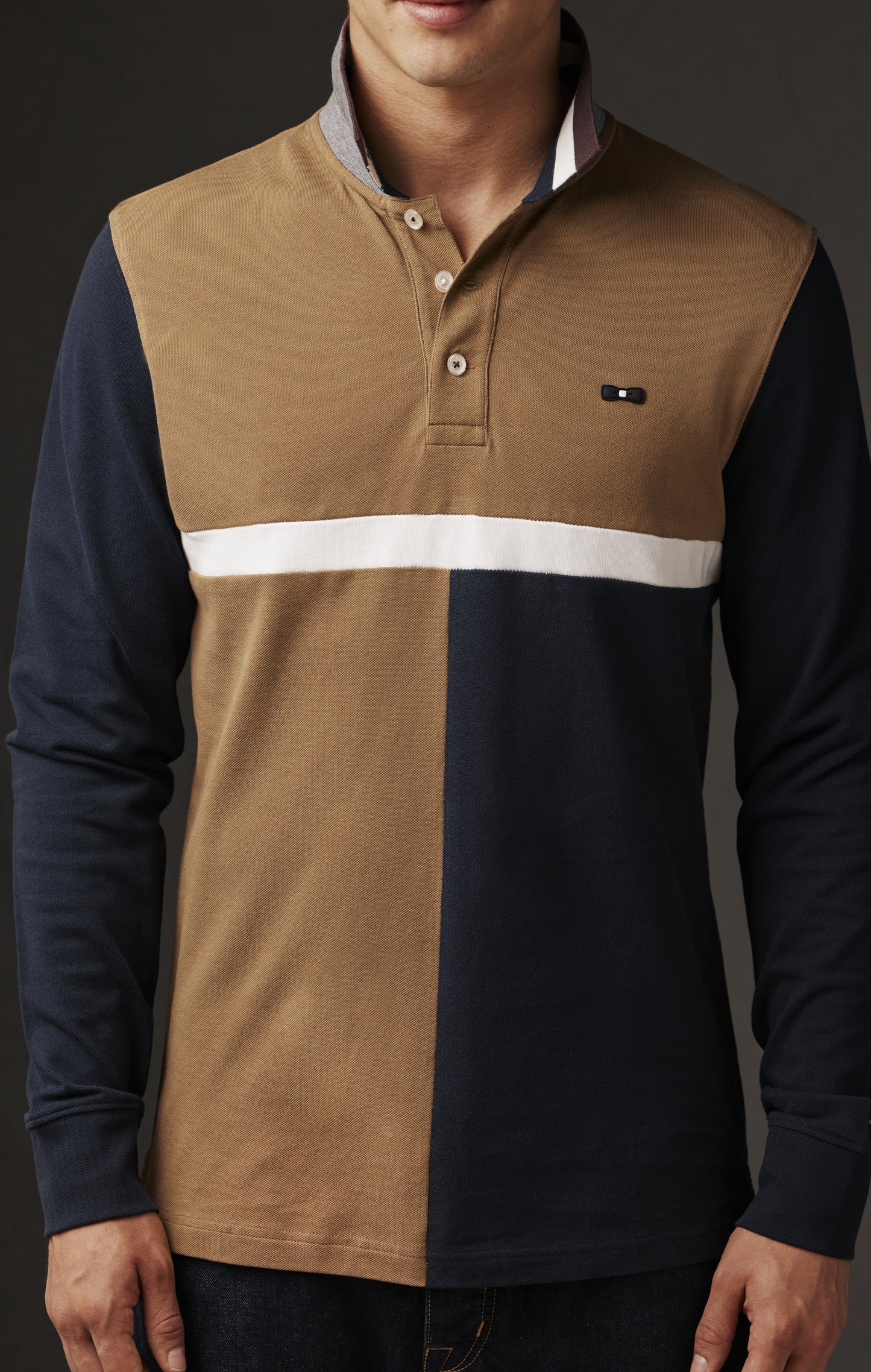 Maillot à manches longues en jersey camel upcyclé Pap'Atelier