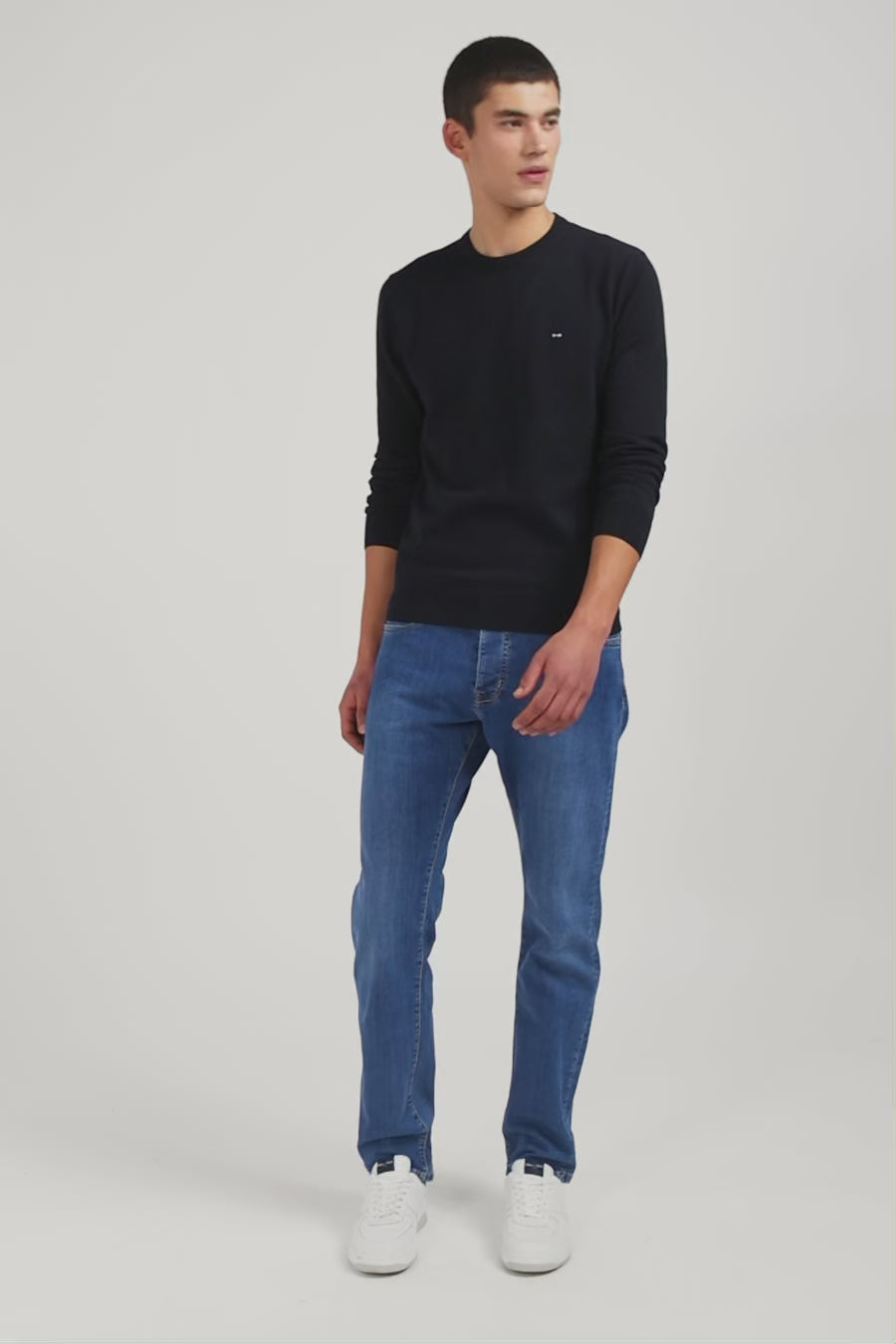 Crew navy blue cotton jumper