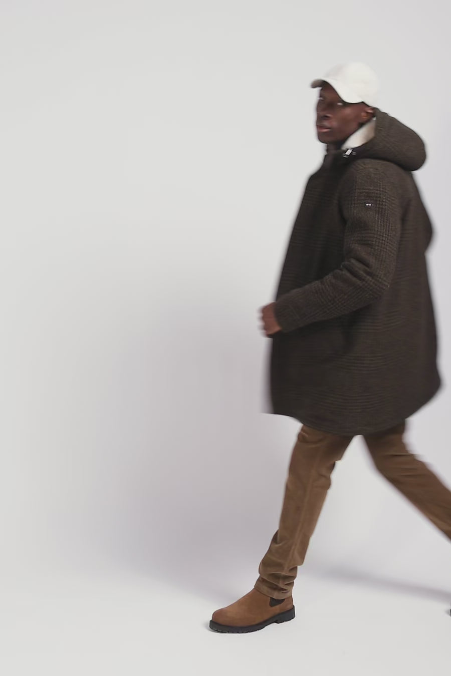 Brown wool parka