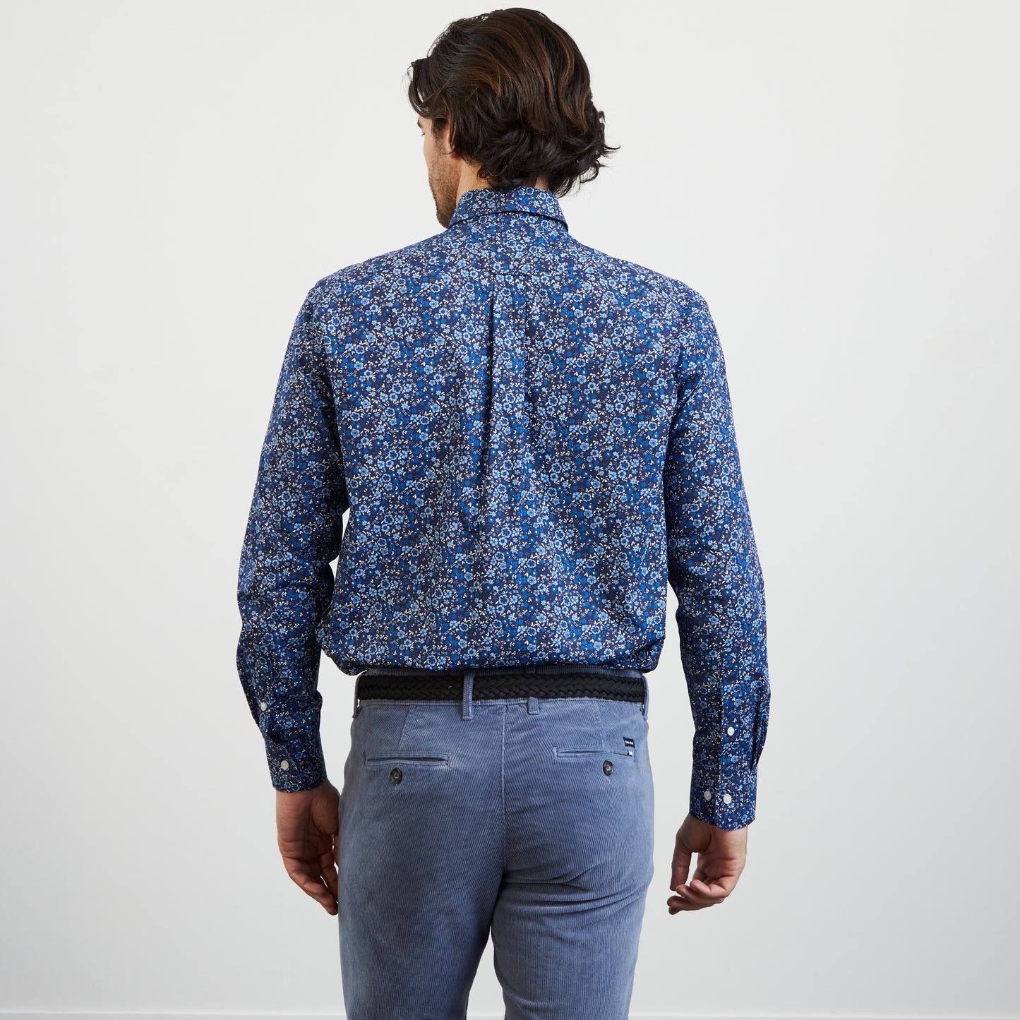 Blue blouse with exclusive floral print