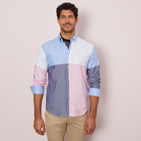 Colour-block shirt in Oxford cotton - Image 1