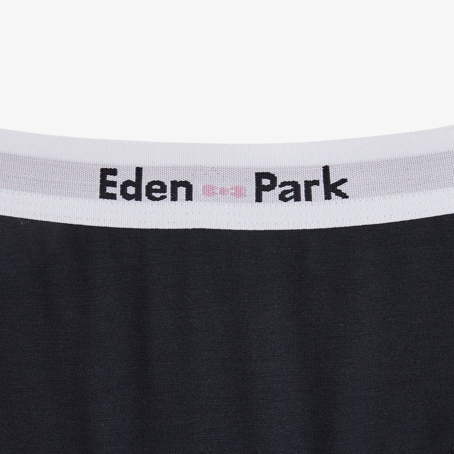 Plain dark blue shorties with elasticated waistband