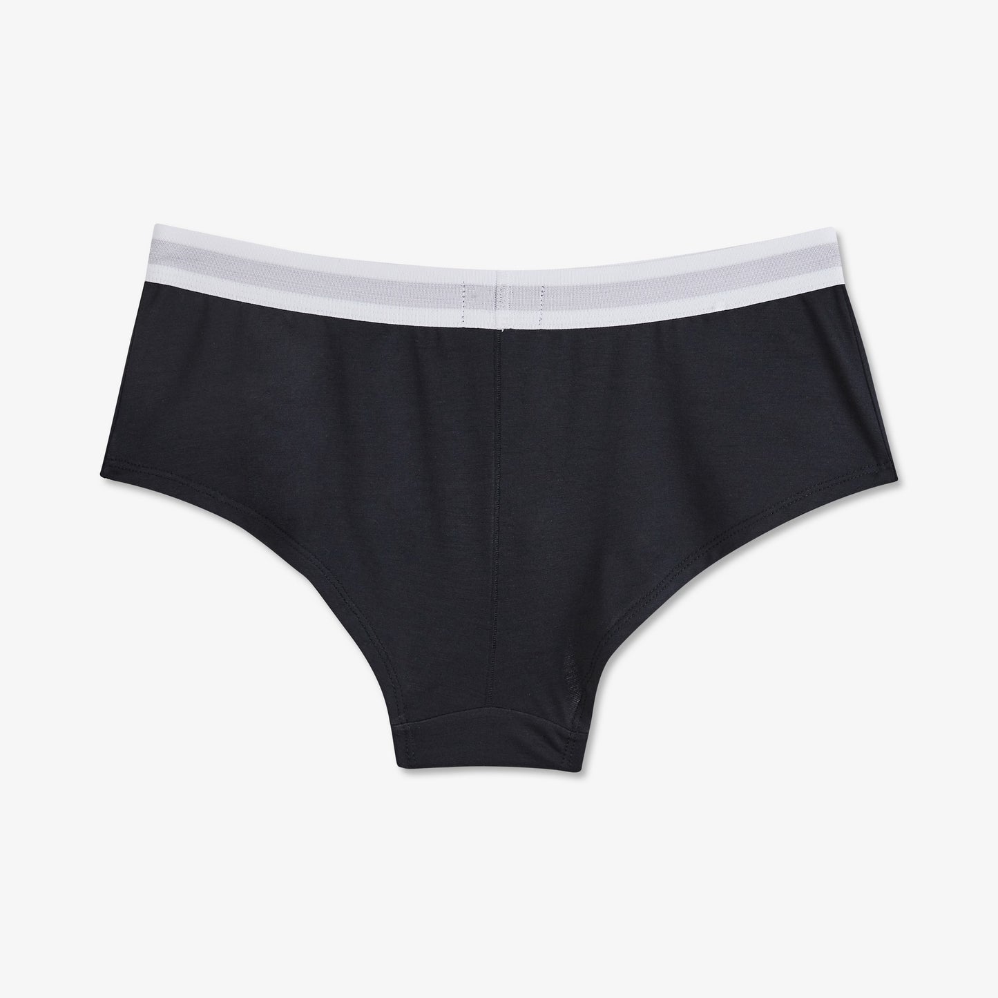 Plain dark blue shorties with elasticated waistband