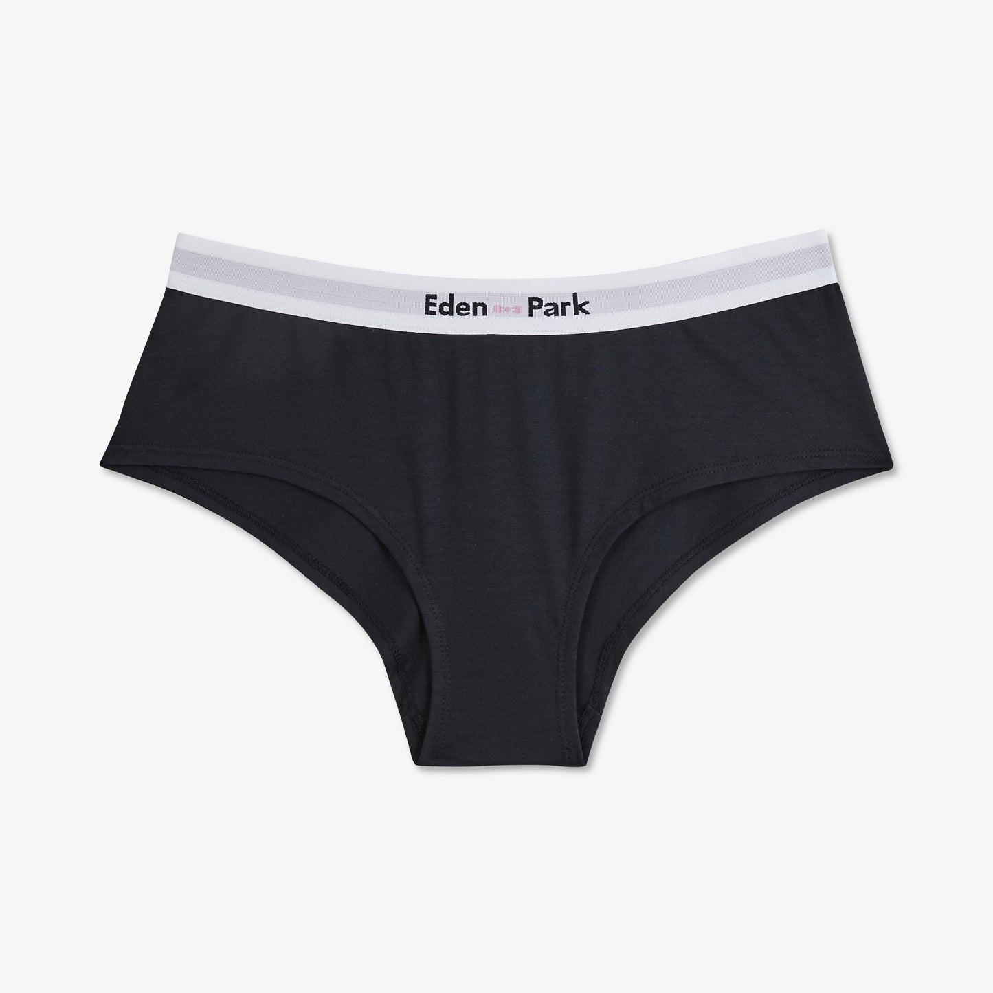 Plain dark blue shorties with elasticated waistband