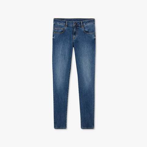 Slim-fit washed blue jeans - Image 2