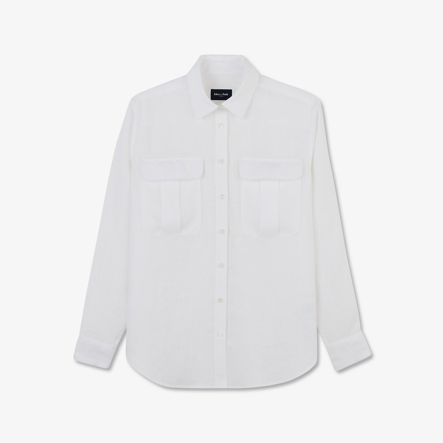 Plain white linen blouse
