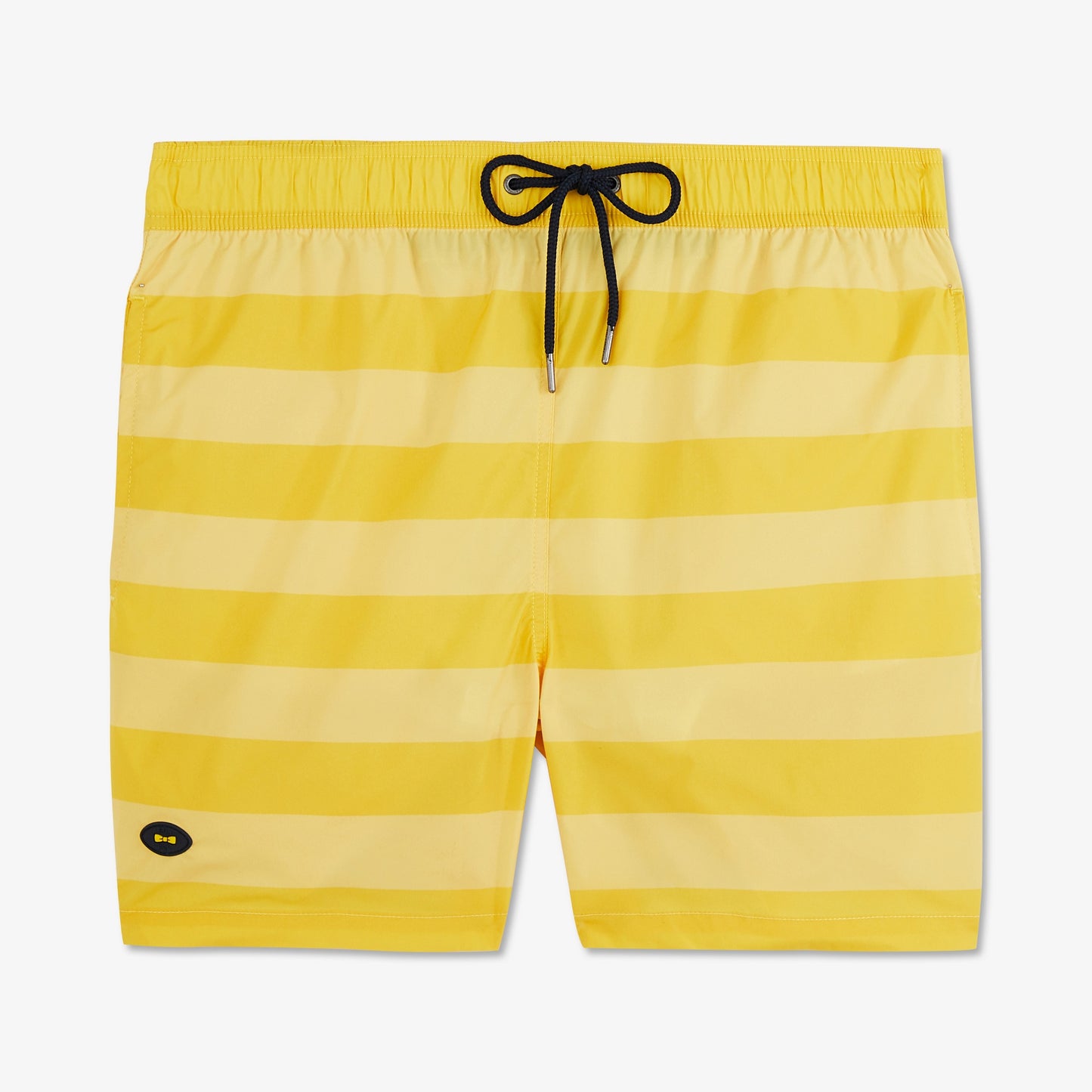 Yellow striped swim shorts