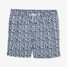 Blue swim shorts with floral pattern
