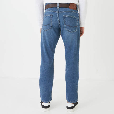 Regular fit jeans with permanent pleat detail - Image 2