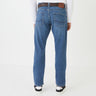 Regular fit jeans with permanent pleat detail
