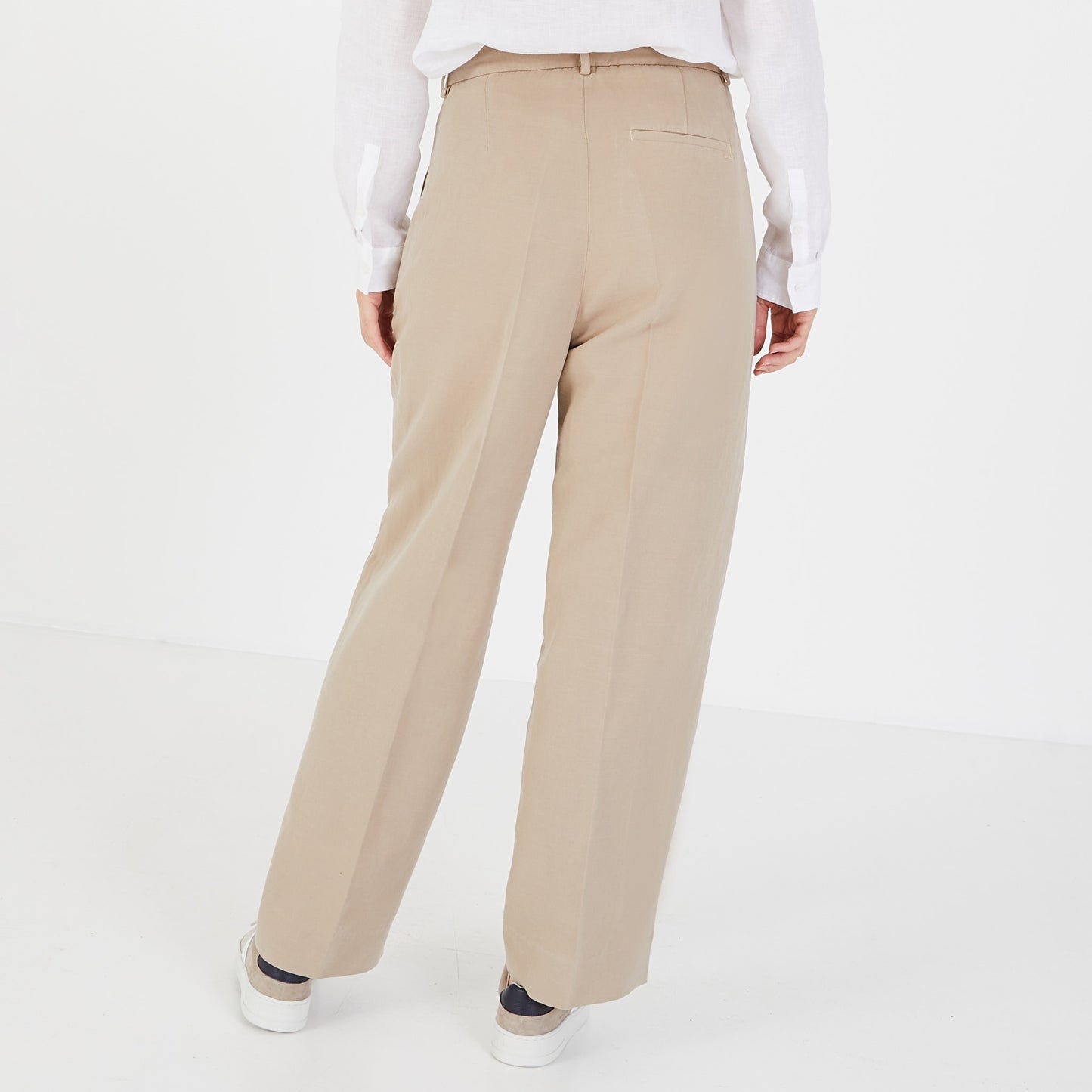 Beige carrot-fit trousers