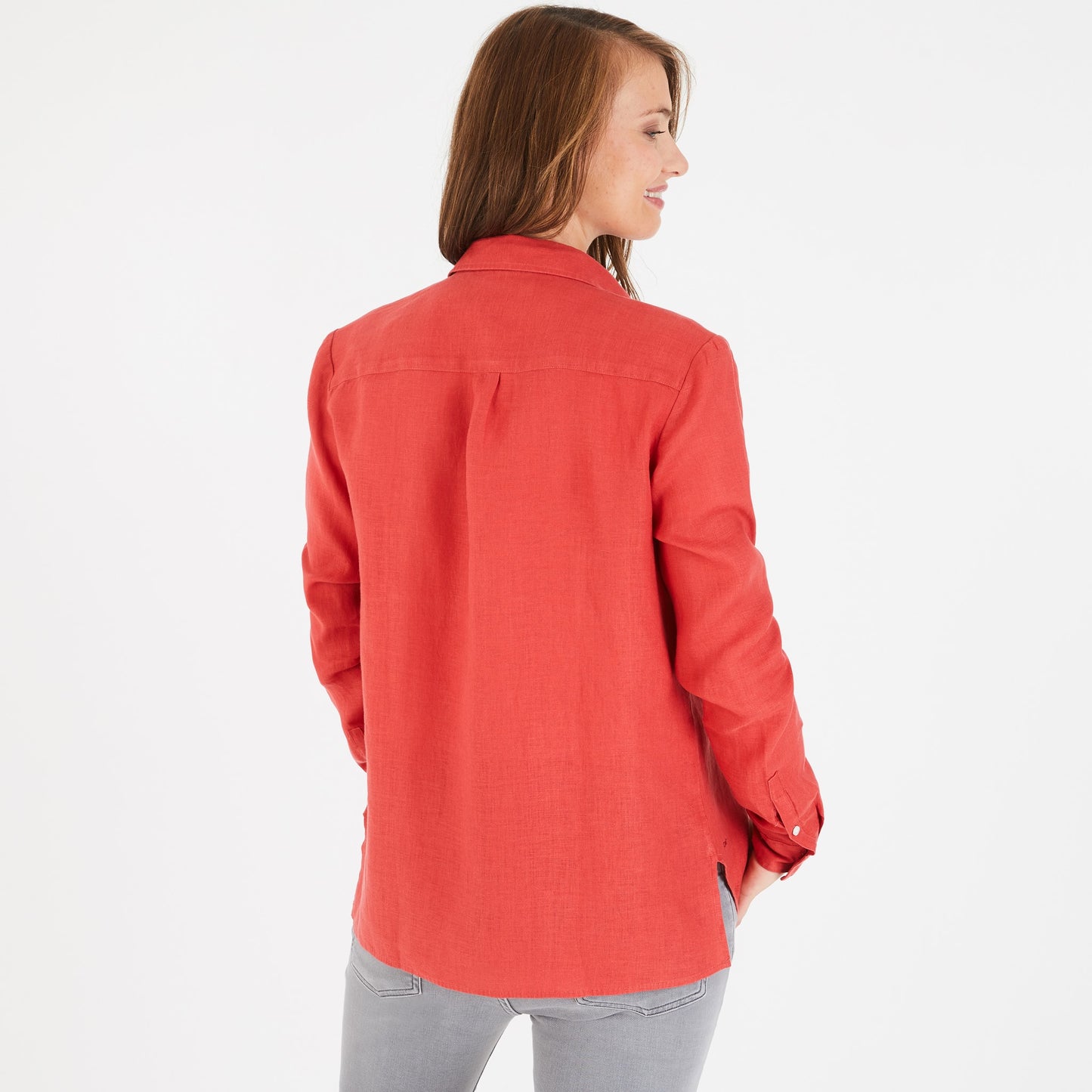 Orange linen blouse