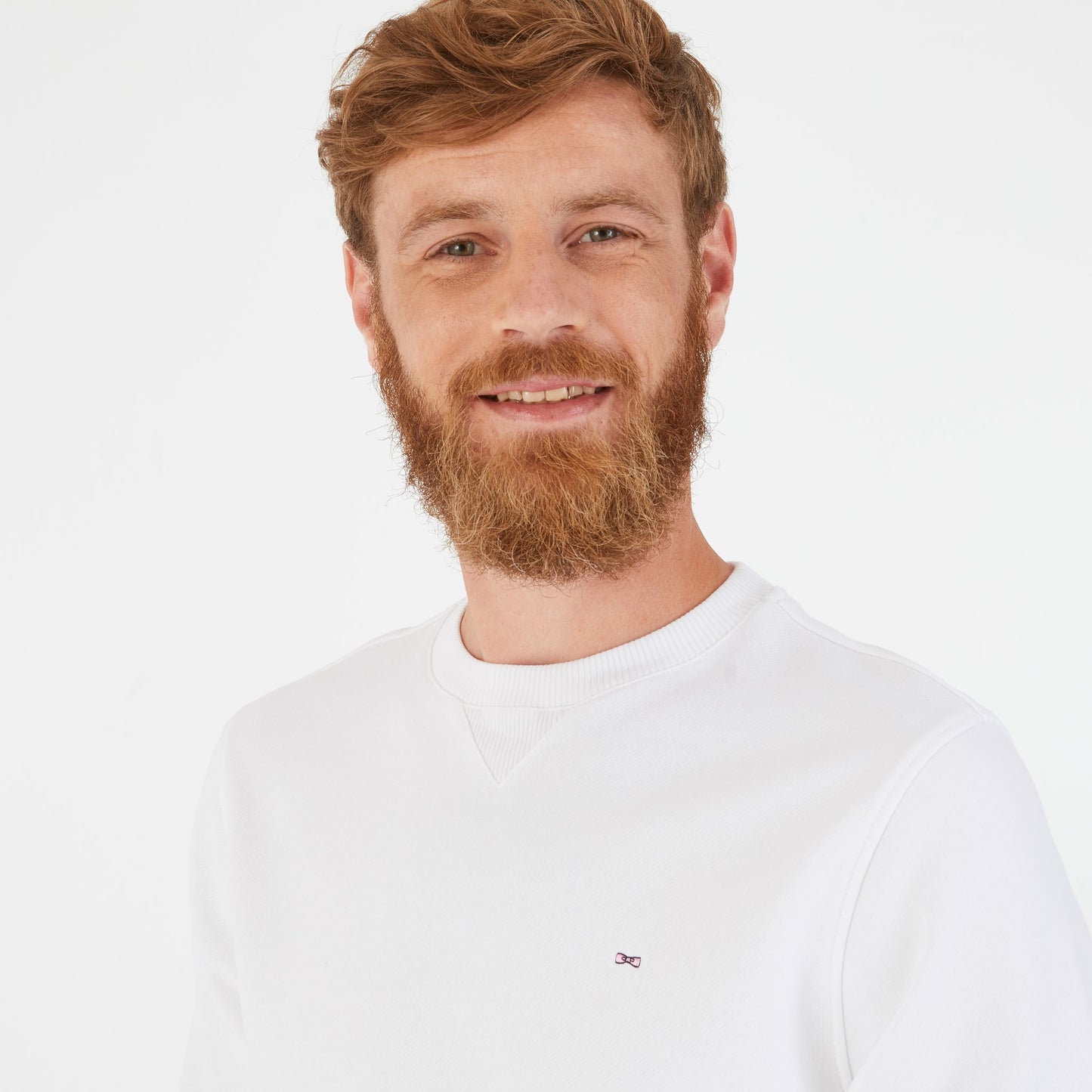 White sweatshirt in fleece