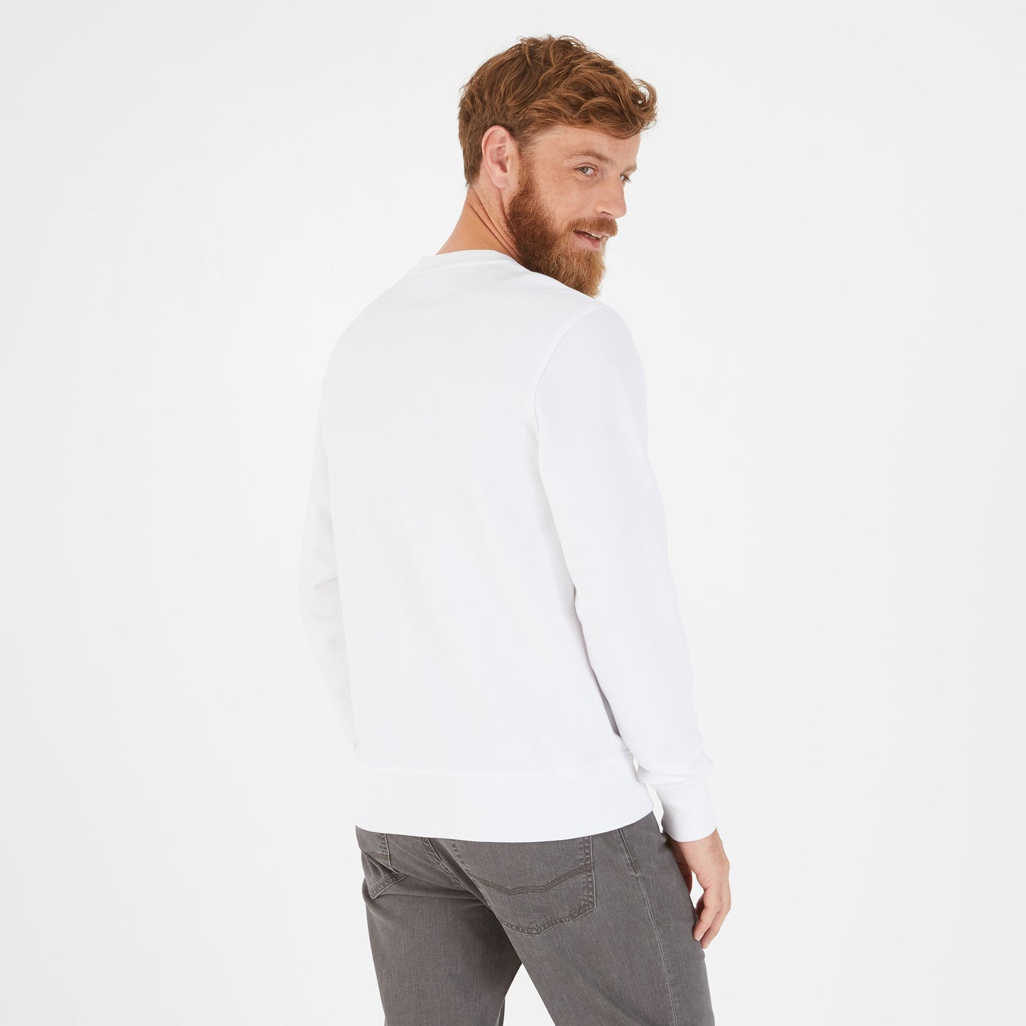 White sweatshirt in fleece