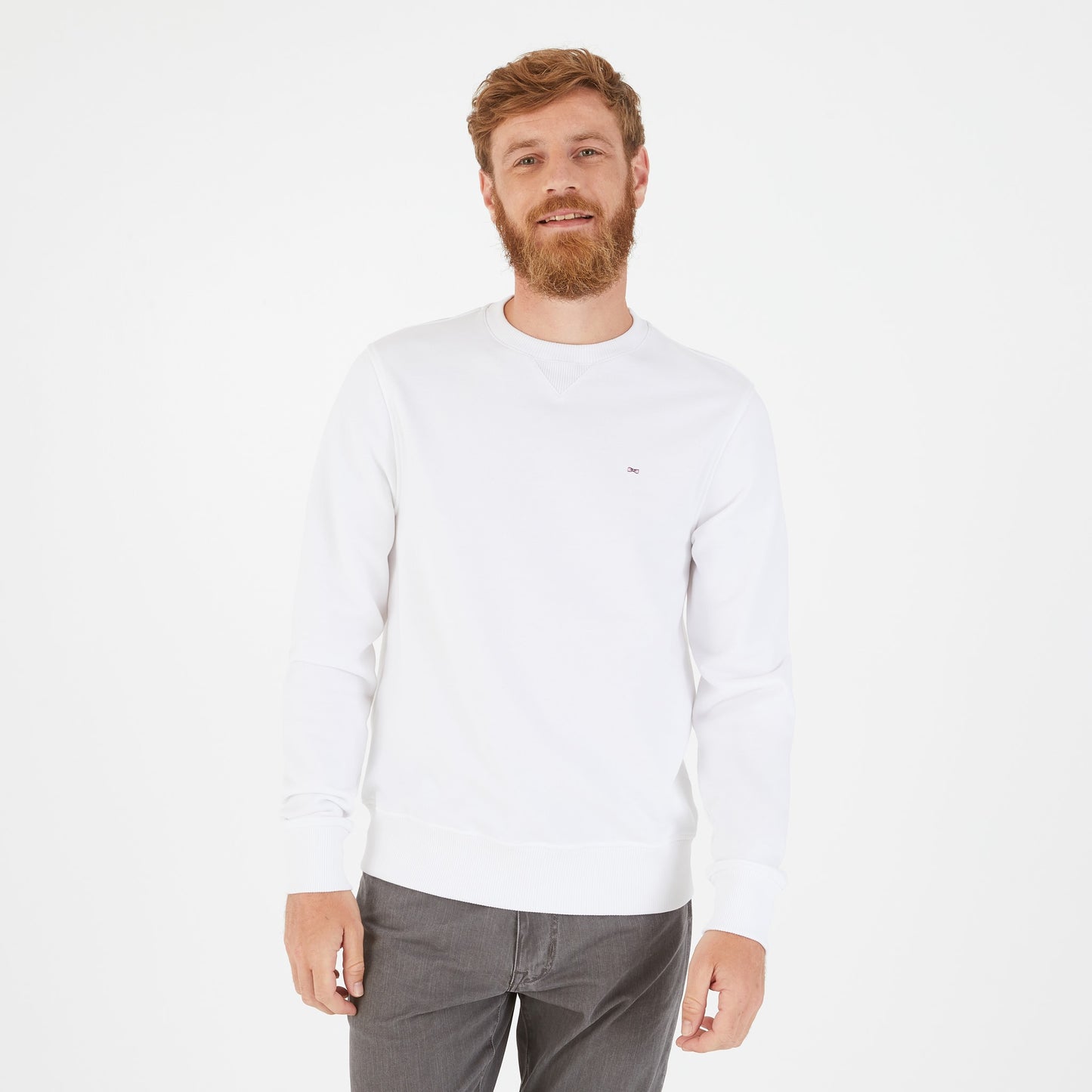 White sweatshirt in fleece