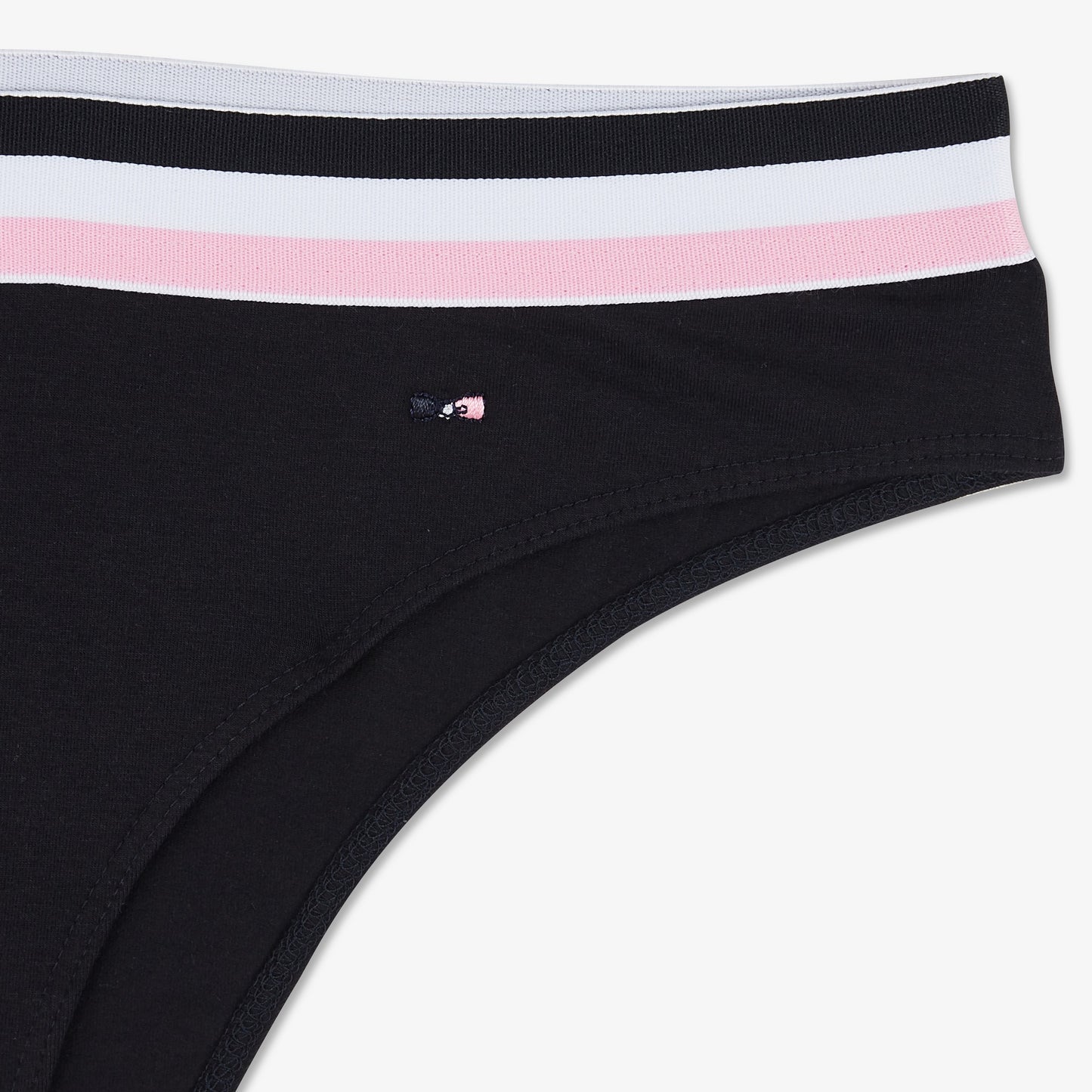 High-cut dark blue panties with contrasting band