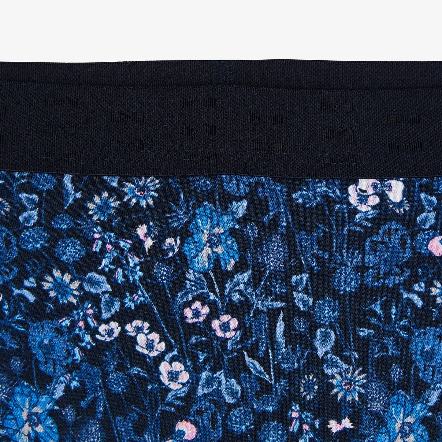 Dark blue shorties with floral print