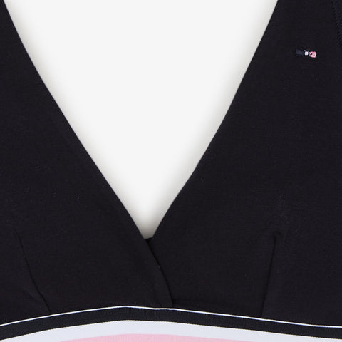 Dark blue triangle bra with contrasting band - Image 2