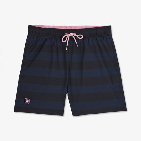 Navy blue striped swim shorts - Image 2