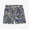 White swim shorts with exclusive floral print