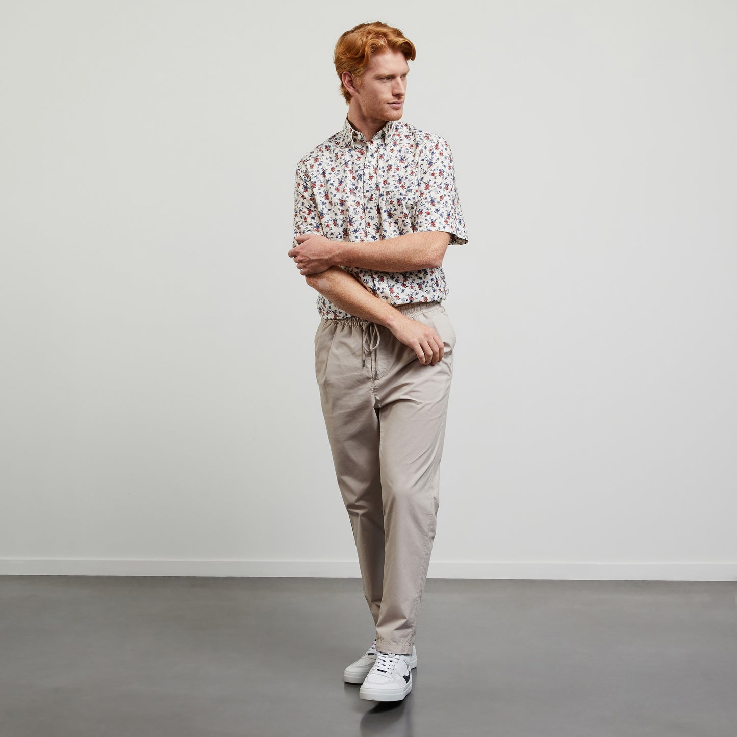 Pima cotton blouse with exclusive floral print