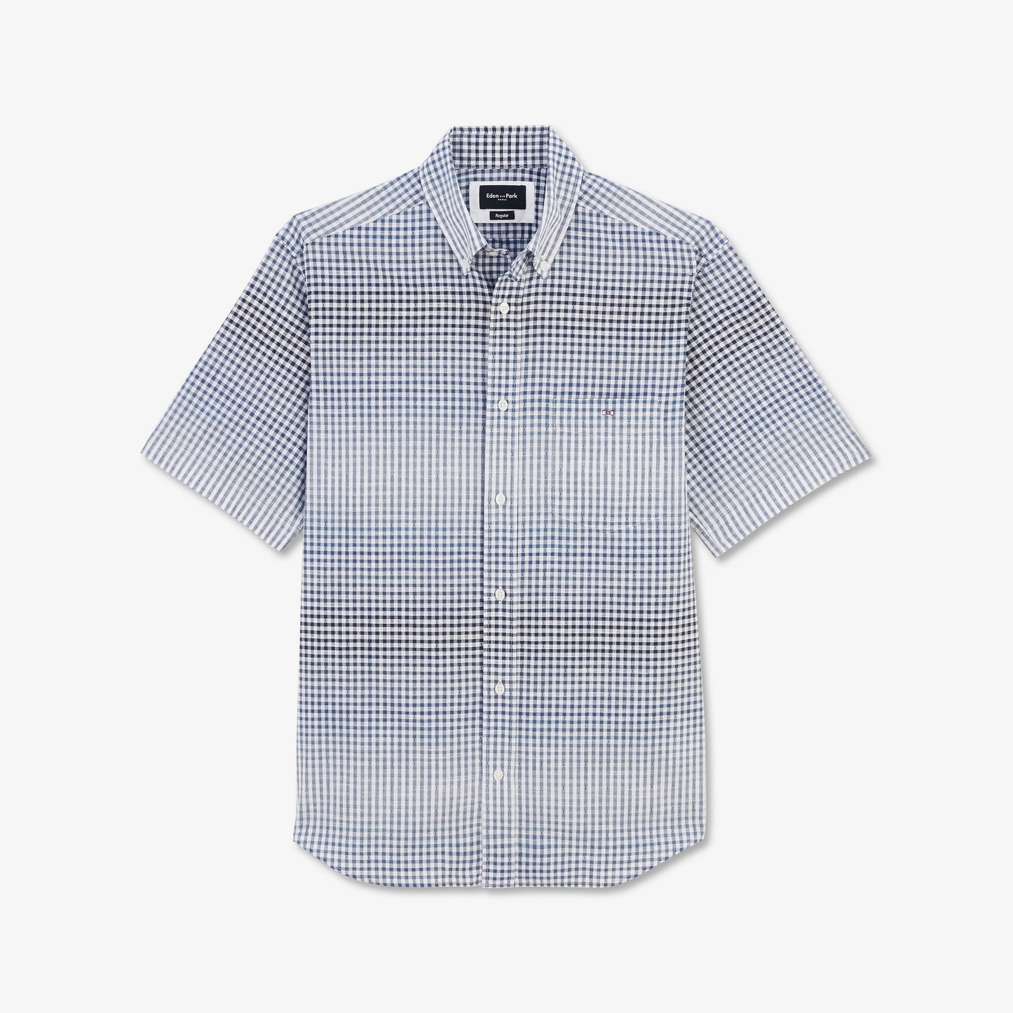 Blue tie dye checked blouse
