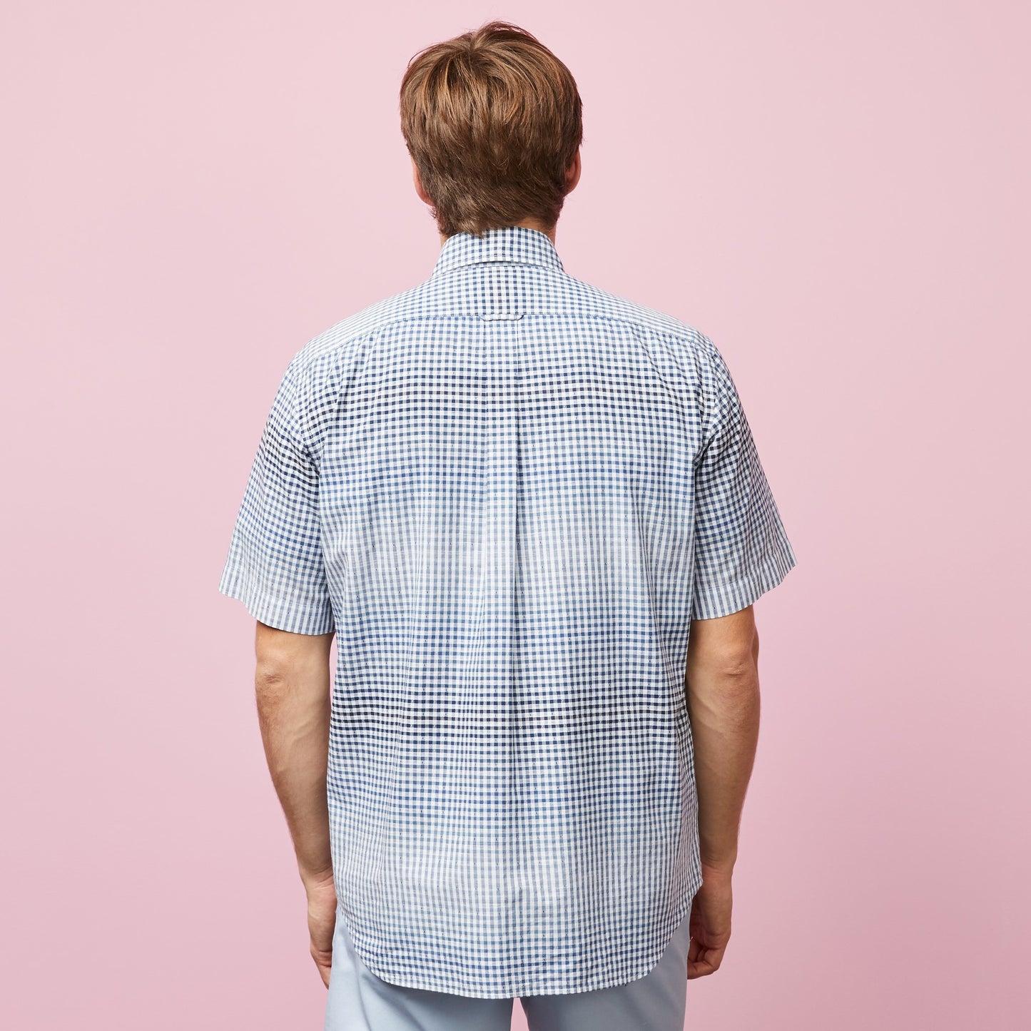 Blue tie dye checked blouse