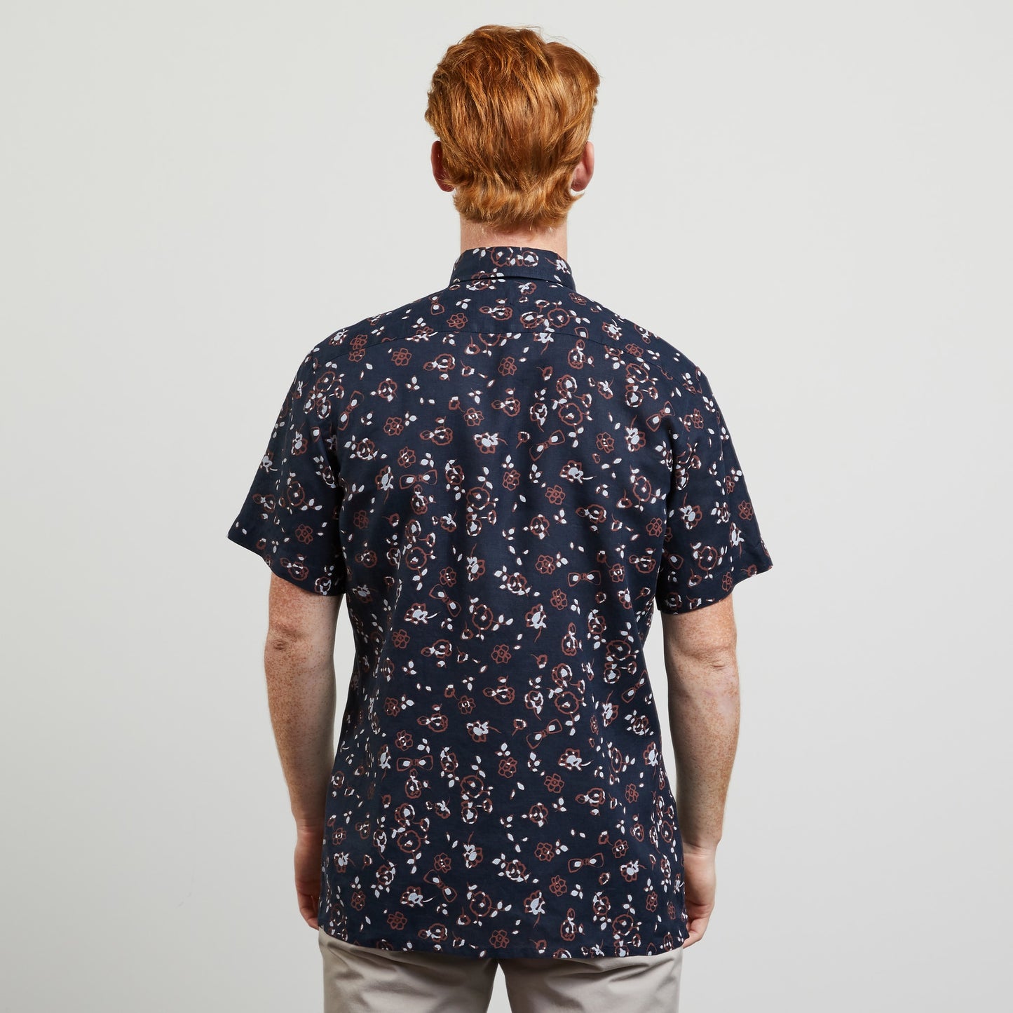Linen blouse with an exclusive floral print