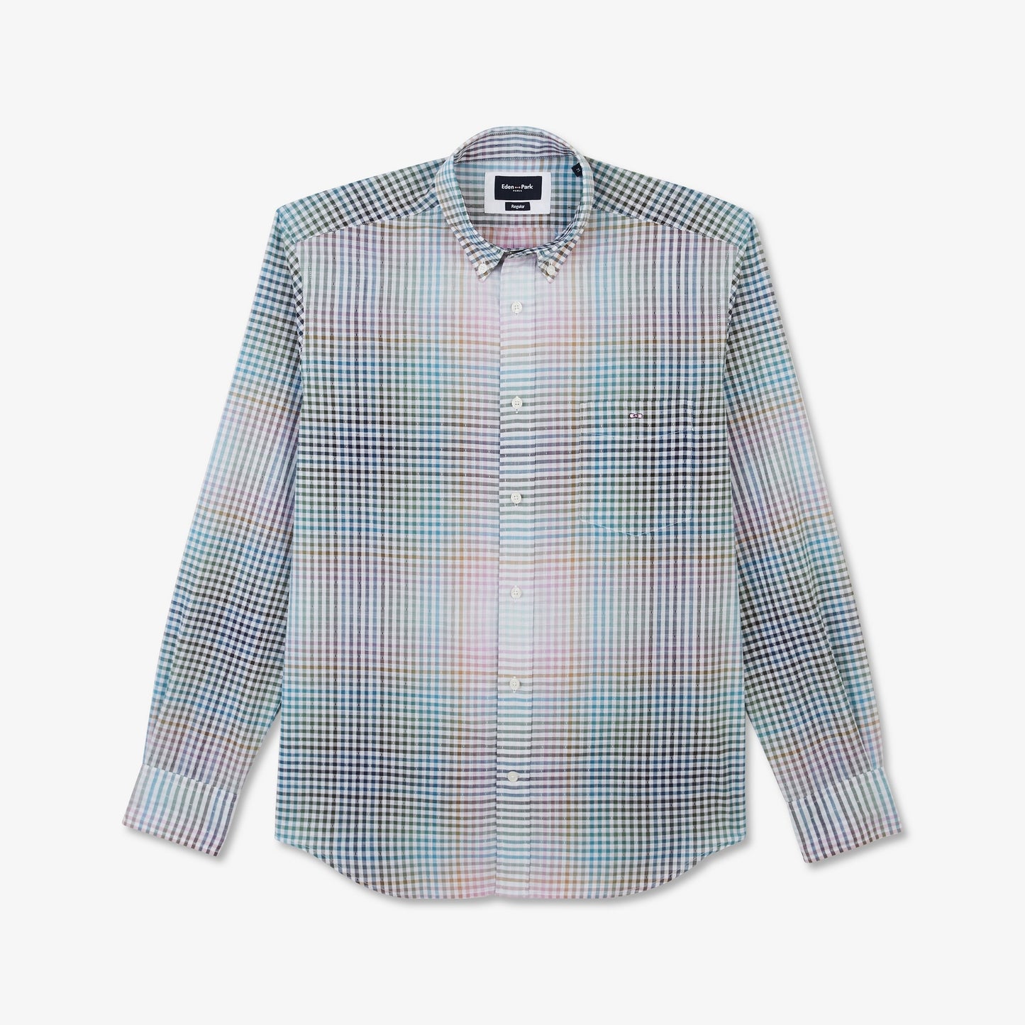 Multicolour tie dye checked shirt