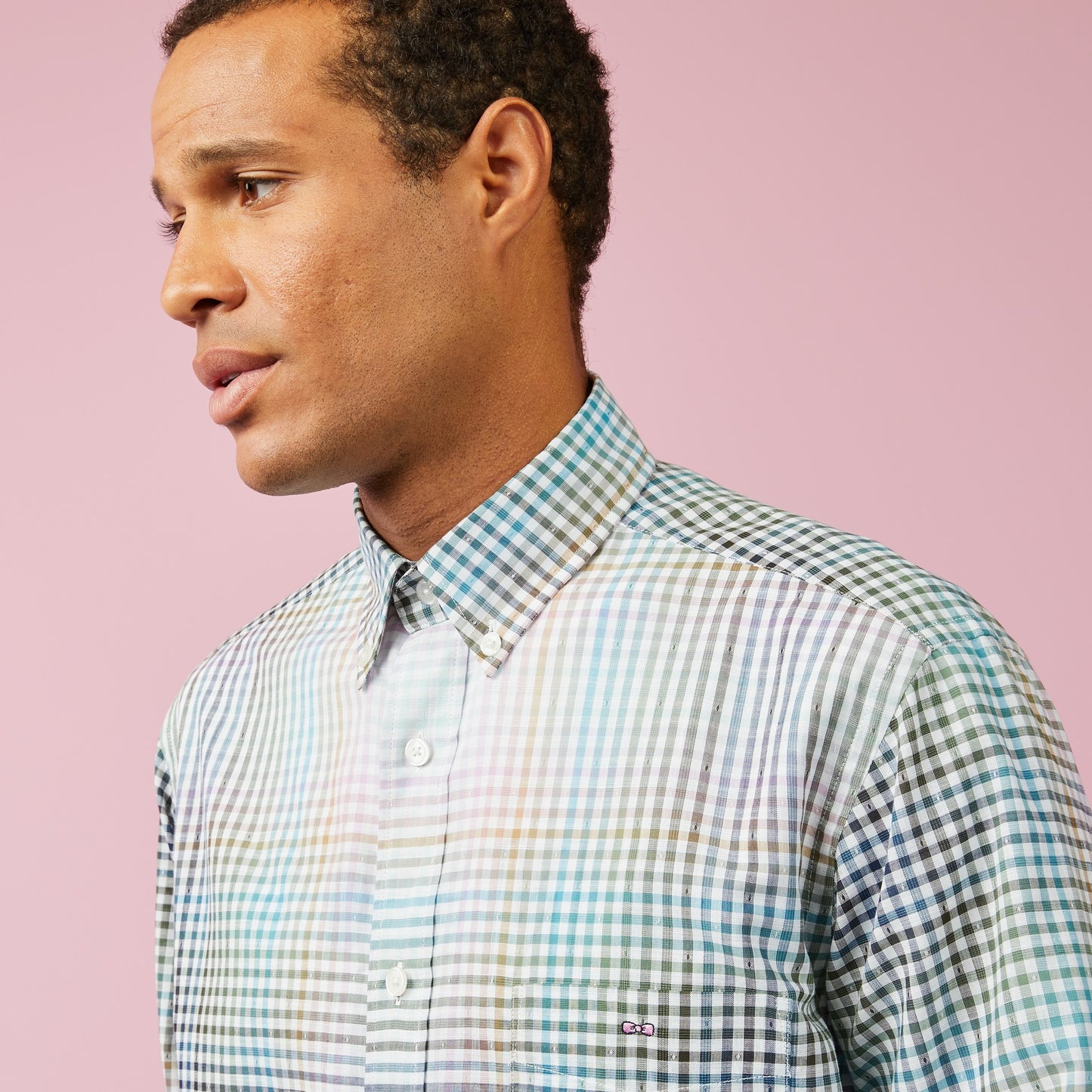 Multicolour tie dye checked shirt