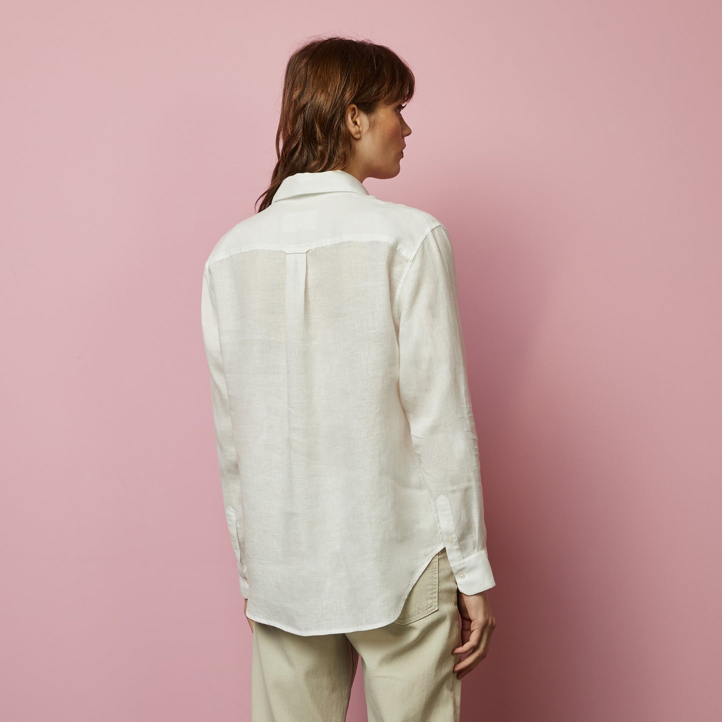 Plain white linen blouse