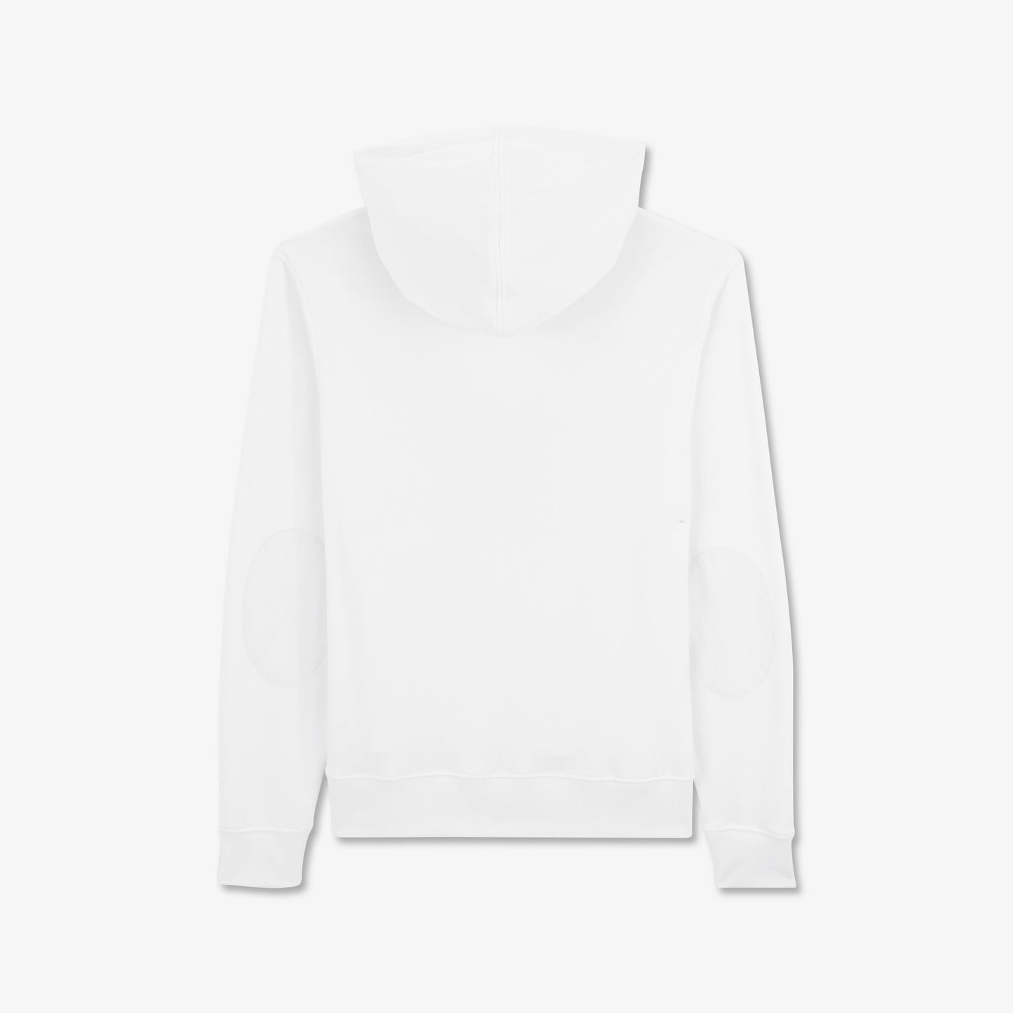 Plain white sweatshirt with hood