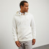 Plain white sweatshirt with hood