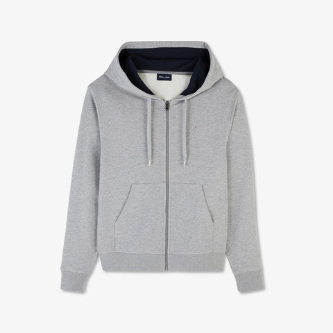 Grey zipped sweatshirt with hood - Image 2