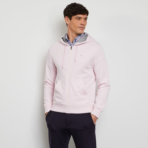 Light pink zipped sweatshirt with hood - Image 1
