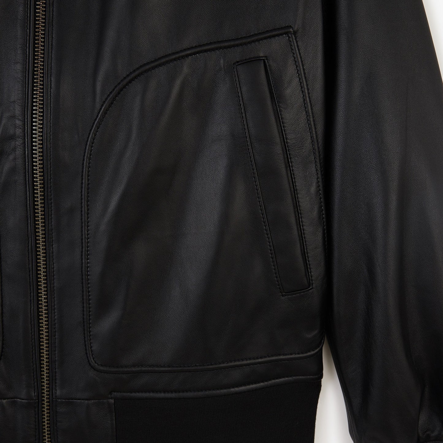 Black zipped leather jacket