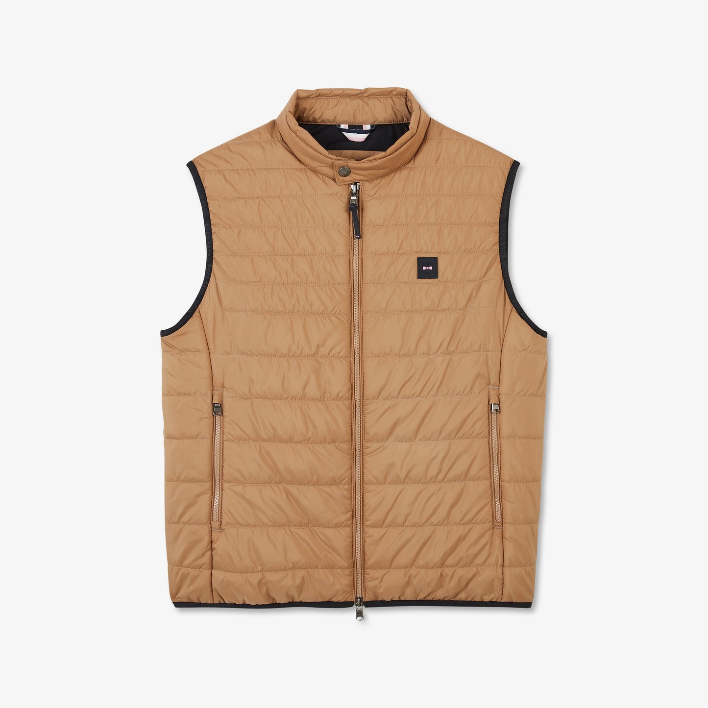 Beige sleeveless puffa jacket