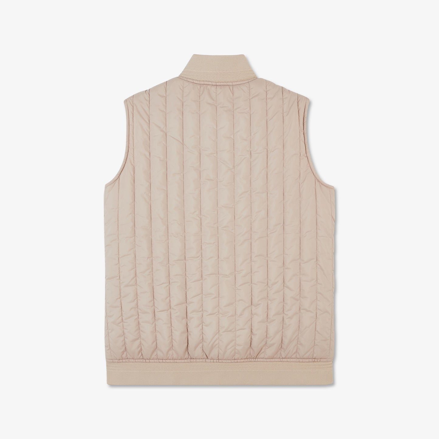 Beige sleeveless puffa jacket