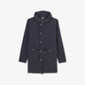 Mid-length dark blue parka
