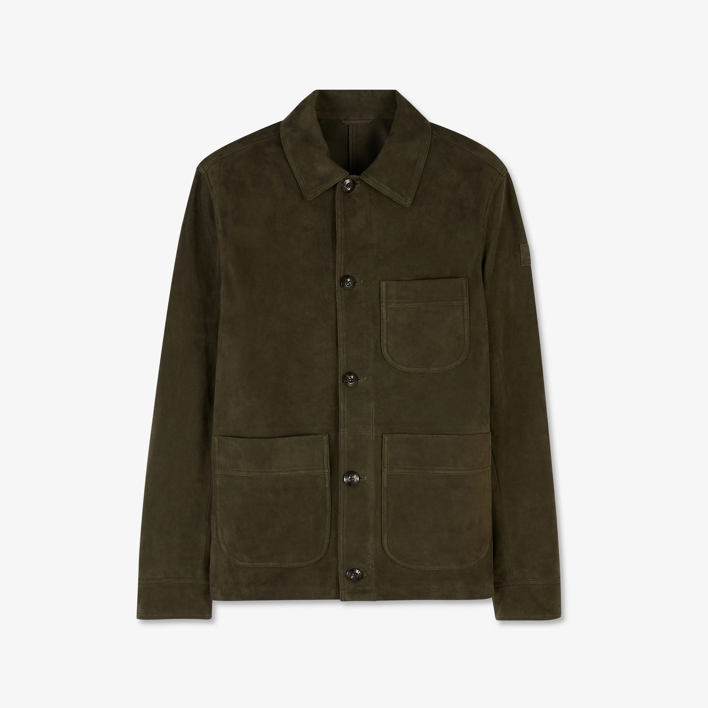 Khaki suedine overshirt