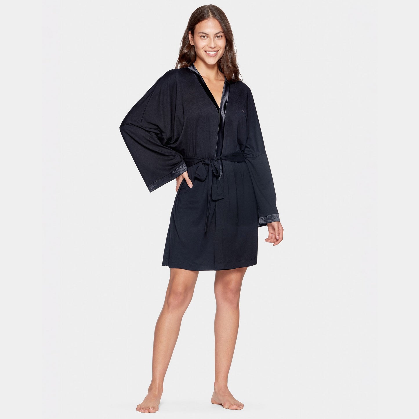 Pink kimono in stretch modal